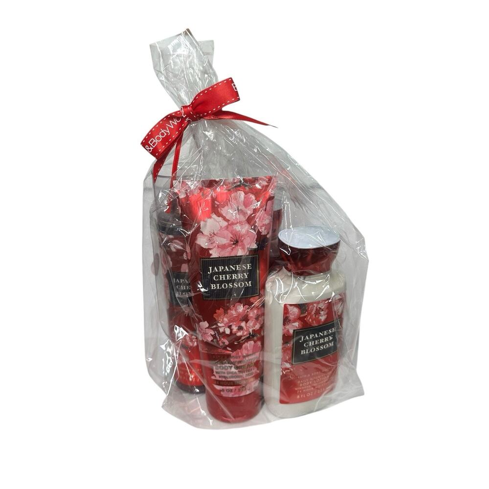 Bath and Body Works 4 pcs Gift Set Cream Mist Japanese Cherry Blossom Full Size